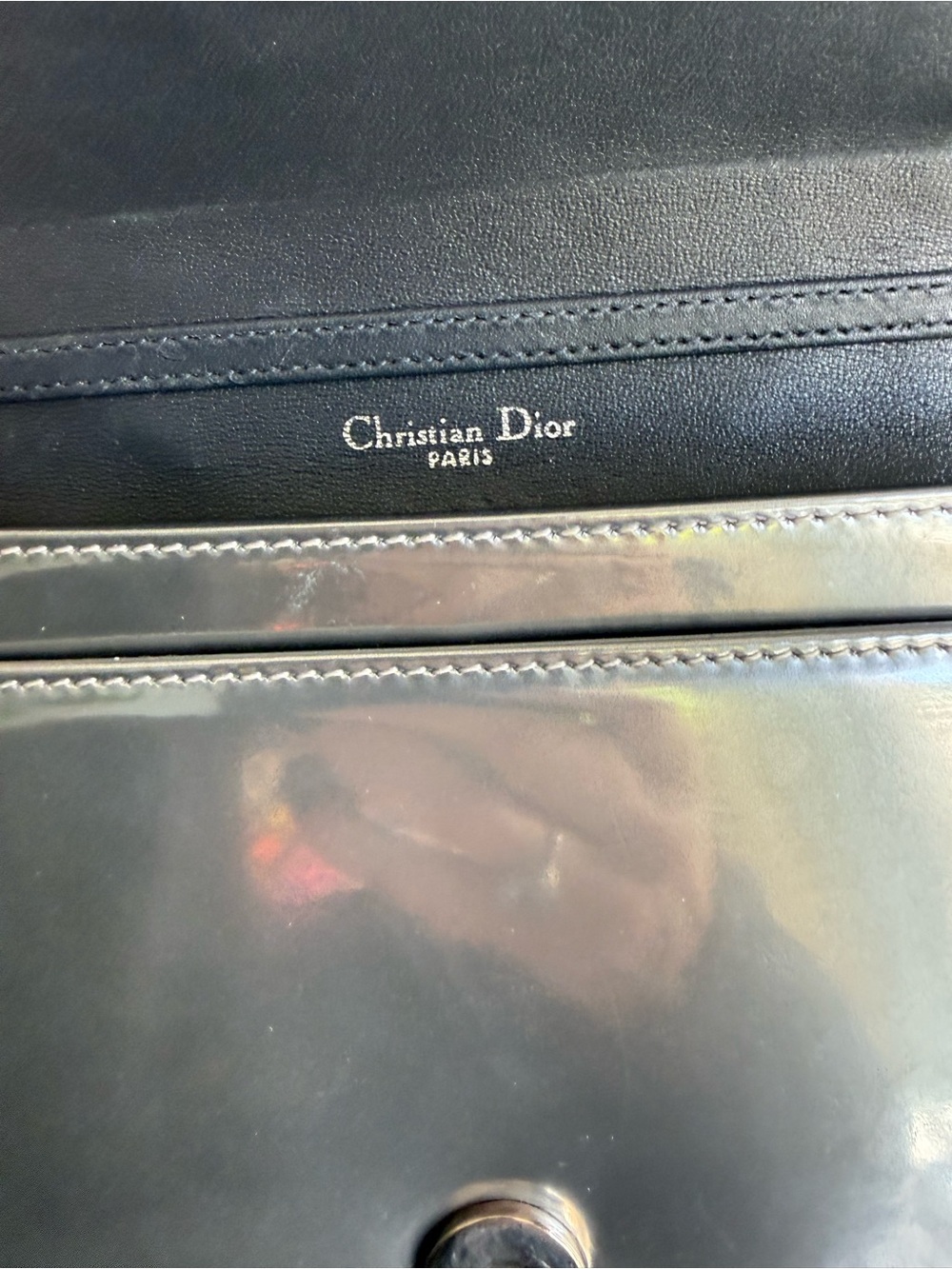 Silver Dior Diorama Micro Cannage Wallet on Chain - Picture 11 of 11
